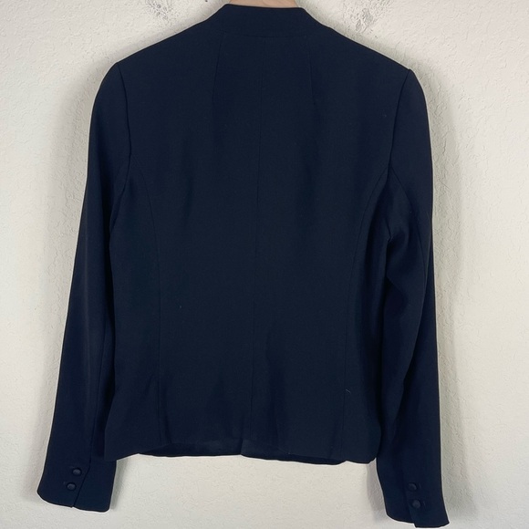 Scotch & Soda Satin Trimmed Blazer With Ruffle Pockets Black Size 2 - Picture 7 of 7